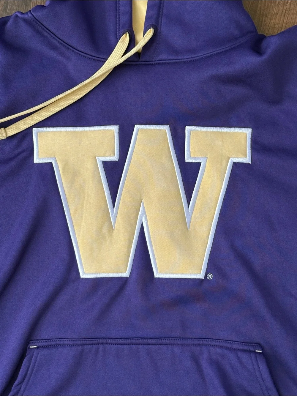 Champion UW Huskies Purple Hoodie with Yellow Hood Lining